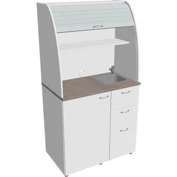 Kuchyňská linka Kuchyň soliterní pravá - KU 3 3 P (s lednicí dřezem a baterií) - BÍLÁ , BÍLÁ