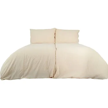 Povlečení B.E.S. - Petrovice Povlečení jednobarevné, krep, zip 140 × 200 + 70 × 90 cm - béžové