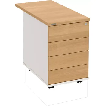 Zásuvkový kontejner Kancelářský kontejner K 34 C PTO N 80 - DUB , BÍLÁ