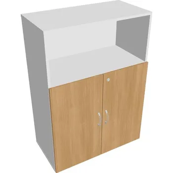 Policová skříň Skříň dveřová DZ 3 80 02 (Jednobodové zamykání) - DUB , BÍLÁ