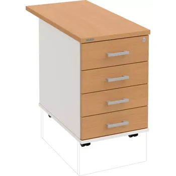 Zásuvkový kontejner Kancelářský kontejner K 34 C P 80 - BUK , BÍLÁ