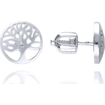 Náušnice MOISS náušnice z bílého zlata STROM