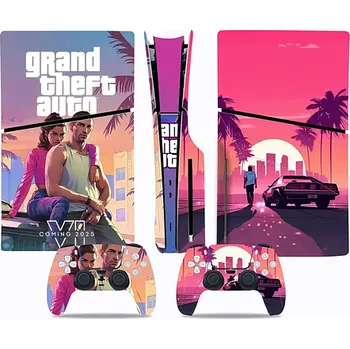 Obal na herní konzoli Polep na konzoli PS5 SLIM diskovou verzi Grand Theft Auto VI (PS5)