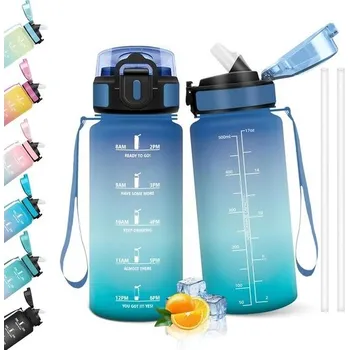 Termoska Lahev na vodu HoneyHolly Straw, 500ml láhev na vodu, bez BPA a nepropustná, láhev, motivační láhev