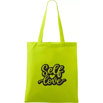 Self love - Taška bavlněná - 42 x 38 cm ( Limetková )