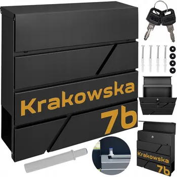 Poštovní schránka POŠTOVNÍ SCHRÁNKA MODERN ČERNÁ + ZLATÝ VZOR