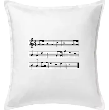 Polštář Hodně štěstí zdraví - noty - Polštář 50x50 - 50x50 - Pouze potah ( Bílá )