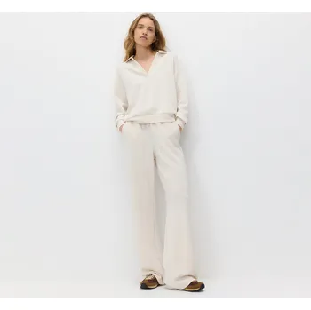 Dámské kalhoty Reserved - Tepláky s dlouhými nohavicemi - béžová - 621GA-08X - 621GA-08X-S