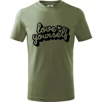 Dětská móda Love Yourself - Tričko dětské bavlněné - 104-110cm / 3-4 roky ( Khaki )