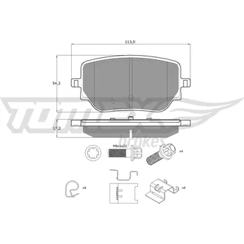 Brzdová destička Sada brzdových destiček, kotoučová brzda TOMEX Brakes TX 19-49
