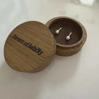Náušnice Dřevěná krabička s personalizací na náušnice