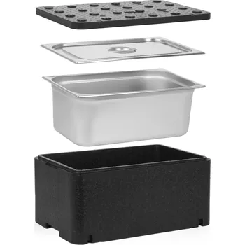 TECHNICA [Sada] GN 1/1 250 mm izolovaná nádoba Essential Line + 1x GN 1/1 nádoba, 200 mm, nerezová ocel + víko