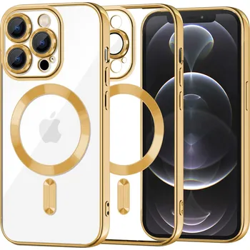 Pouzdro na mobilní telefon Techsuit - Luxusní křišťálový MagSafe - iPhone 12 Pro - zlatý