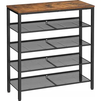 Botník Botník s sedátkem Songmics 75 x 93 x 28 cm, odstíny hnědé