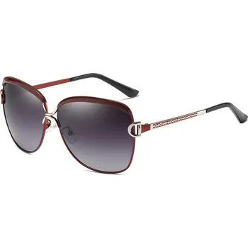 Sluneční brýle Techsuit - Sluneční brýle polarizační (8702) - pro ženy s UV ochranou, kovový rám - Tea