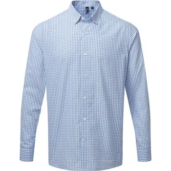 Premier Workwear Pánská košile s dlouhým rukávem PR252 Light Blue -ca. Pantone 7451-White L