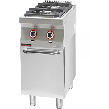 Sporák KROMET Plynový sporák se 2 hořáky na uzavřeném podstavci, 400x700x900 mm | KROMET, 700.KG-2.S.D