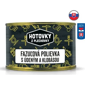 Hotové jídlo Polévka Hotovky z plechovky Fazolová polévka s uzeným masem a klobásou 400ml
