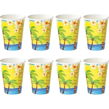 Party dekorace Papírové kelímky Havaj Aloha 8ks