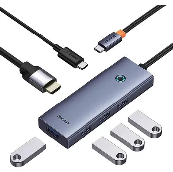 Baseus - Dokovací stanice UltraJoy (B00052807813-01) - Type-C na HDMI, 4xUSB, Type-C, 4K@60Hz - vesmírně šedá