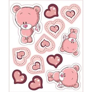 Jedlá dekorace na dort Jedlý papír Zamilovaný méďa