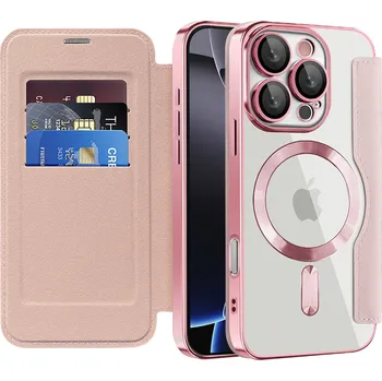 Pouzdro na mobilní telefon Techsuit - Pouzdro SmartMag Book - iPhone 16 Pro - růžové