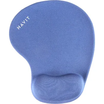 Podložka pod myš Havit - Podložka pod myš (MP802) - pro hraní her, protiskluzová gumová základna, silikonové podložky pod zápěstí, Textil - tmavě modrá