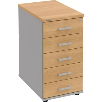 Zásuvkový kontejner Kancelářský kontejner K 35 C N - DUB , ŠEDÁ