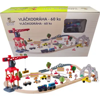 Vláček a vláčkodráha BABU vláčky - Vláčkodráha s jeřábem
