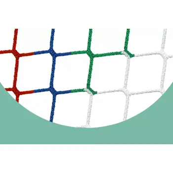 Síť k brance Barevná síť 7,32 x 2,44 m hl. 80/200 cm (Dvoubarevná síť na fotbalovou branku 7,32 × 2,44 m (4 mm, bezuzlová))