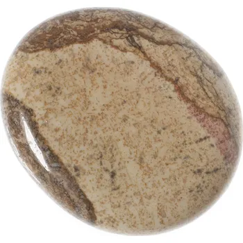 Drahý kámen Jaspis obrázkový, tromlovaná placička 34 mm