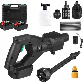 Vysokotlaký čistič Akumulátorová tlaková myčka 100 bar 500 W 21 V + 2 baterie pro auto a zahradu