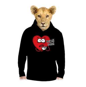 Chlapecká mikina Bastard Bolí mě srdce dětská mikina klokanka Black