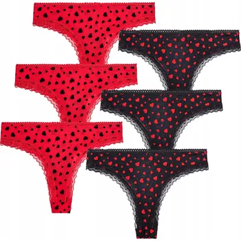 Dámské spodní prádlo Dámské kalhotky Kalhotky Brazilské Kalhotky smyslné Valentýnské Moraj černé L
