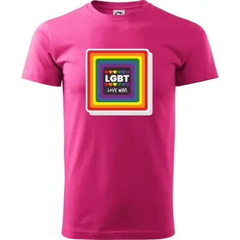 Love wins čtverec - Klasické pánské triko vyšší gramáže - 3XL ( Purpurová )