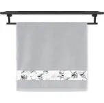 Froté osuška 70x140 NORA TISK 450g Stromy světle šedá