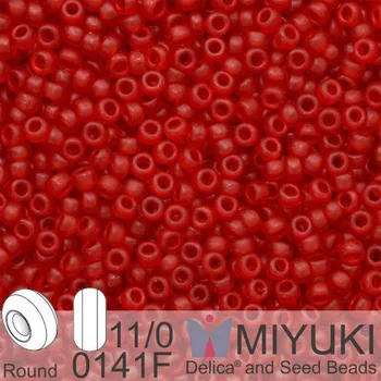 Korálek Korálky Miyuki Round 11/0. Barva 0141F Matte Tr Ruby . Balení 5g.