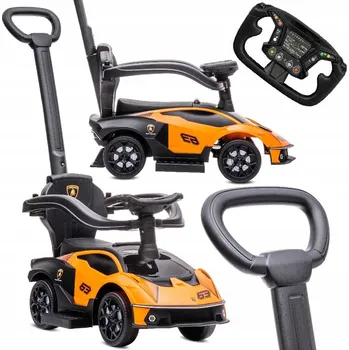 Dětské vozidlo Odrážedlo auto s tlačným zařízením Lamborghini Essenza SCV12 oranžový