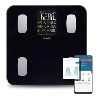 Osobní váha Salente MaxFit, chytrá osobní diagnostická fitness váha, Bluetooth, černá