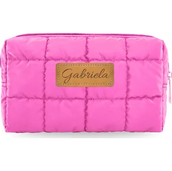 Kosmetická taška Kosmetická taštička Solier Kosmetyczka pikowana ciemny róż růžová