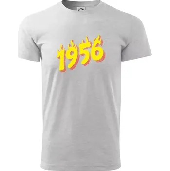 Pánské tričko Narozeniny v ohni 1956 - Triko extra velké (5-8XL) - 7XL ( Světlešedý Melír )