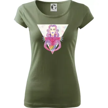 Dámské tričko Pride múza - Dámské triko Pure - M ( Khaki )