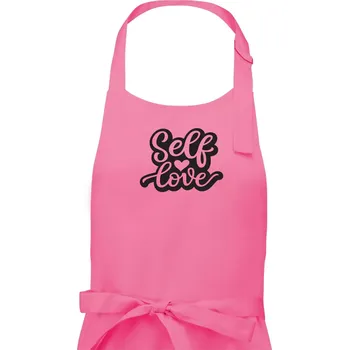 Kuchyňská zástěra Self love - Pánská zástěra na vaření - Univerzální velikost ( Růžová )