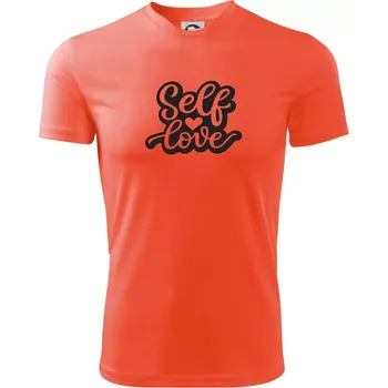 Pánské tričko Self love - Pánské triko Fantasy sportovní (dresovina) - 3XL ( Neonově oranžová )