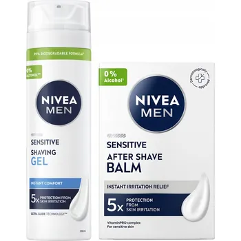 NIVEA MEN SENSITIVE Gel na holení 200 Ml + Balzám po holení 100 ml + Míč