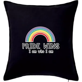 Polštář Pride wins i am who i am - Polštář 50x50 - 50x50 - Pouze potah ( Černá )