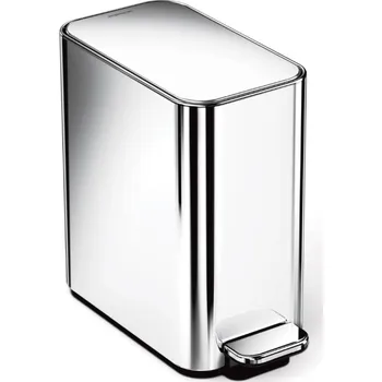 Odpadkový koš Simplehuman pedálový úzký odpadkový koš 5 L obdélníkový lesklá nerezová ocel CW2123