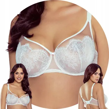 Podprsenka Vivisence 1070 bílá krajková tyl podprsenka s měkkými košíčky 85E SOFT