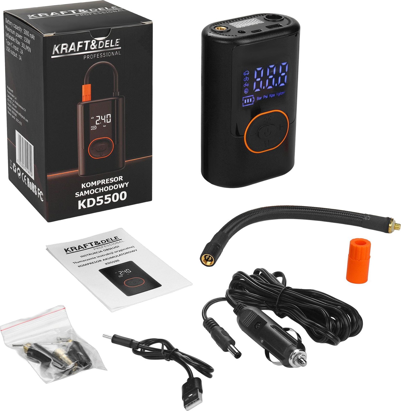 Aku kompresor 5000mAh KD5500 KRAFT&DELE