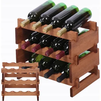 Stojan na víno Stojan na víno modulární regál na lahve 3x4 lahví ÚZKÝ ECO BEZ NÁŘADÍ